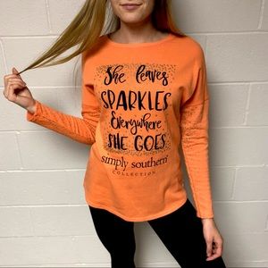 NWOT Simply Southern Orange Sweatshirt S
